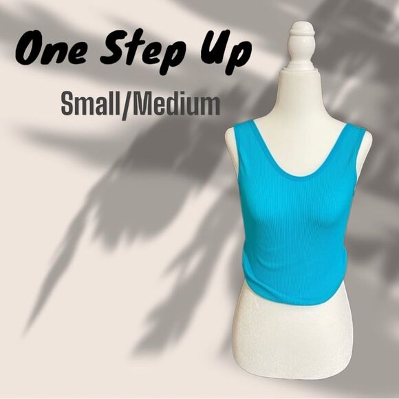 💝 Preowned Vintage One Step Up Tank Top Work Out Shirt - Small/Medium - Picture 1 of 4